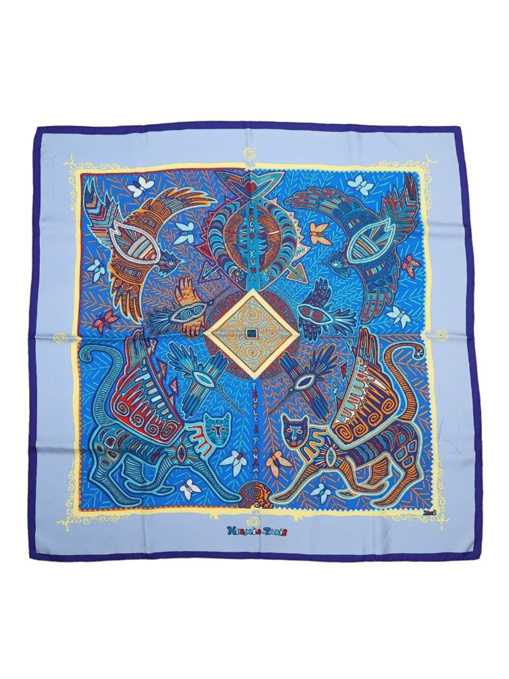 Hermes Carre 90 Scarf Shawl Large Legende Kuna Peuple de Panama Legend